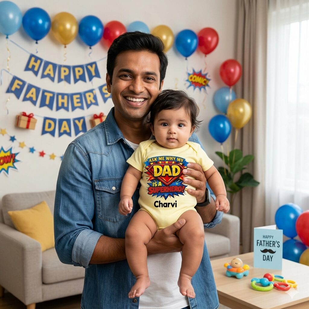 Soft Cotton Father’s Day Baby Romper