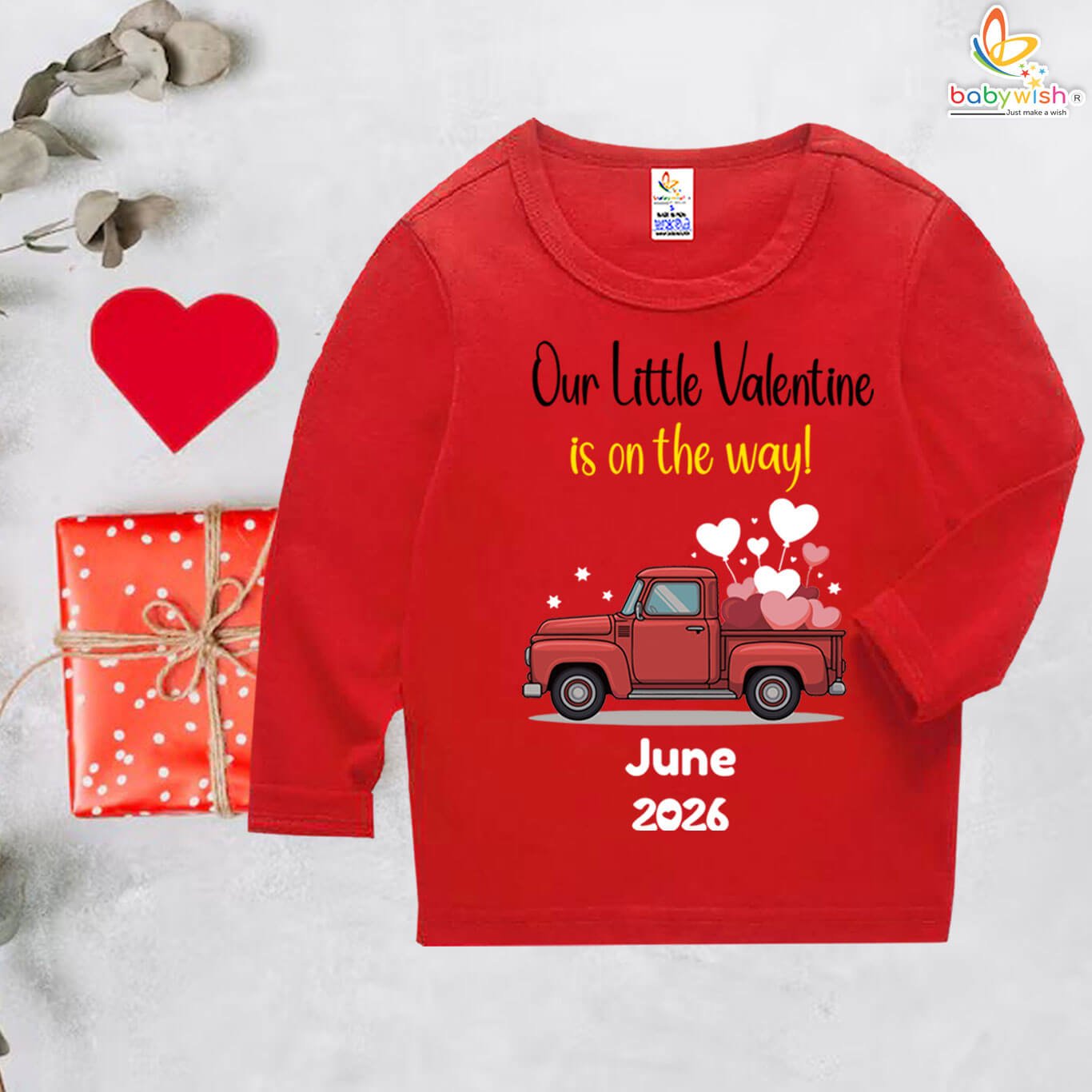 personalized baby valentine pregnancy announcement t-shirt