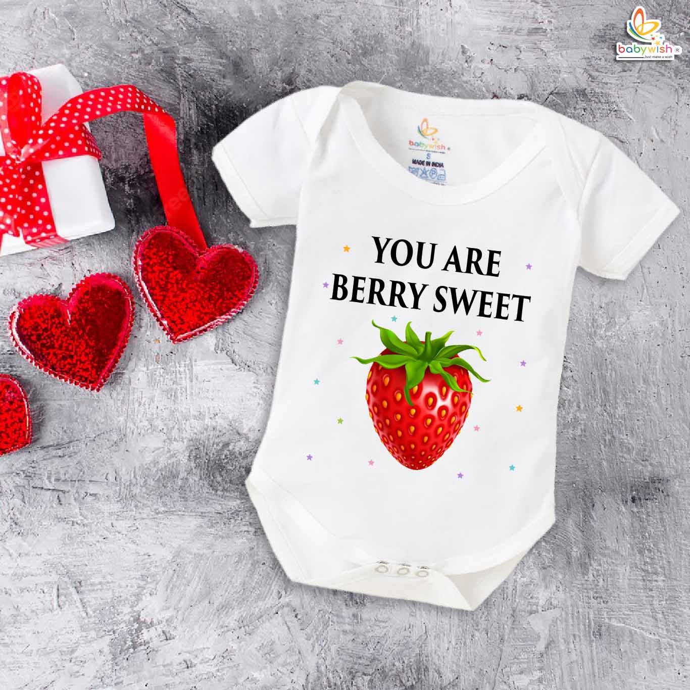 Berry Sweet Baby Romper – Cute Strawberry Print Cotton Onesie for Newborn Baby Girl & Boy | Half Sleeve Infant Bodysuit - Image 5