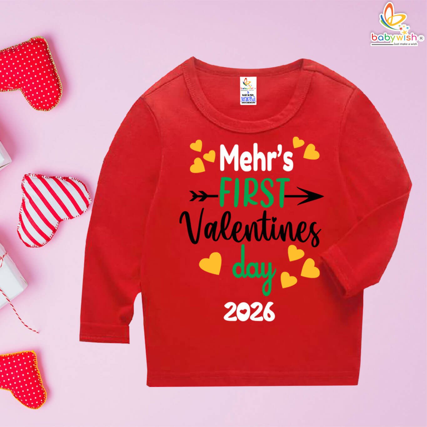 personalized first valentine baby outfit