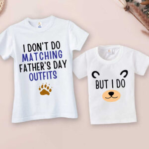 Funny Fathers Day Matching Father Baby T-Shirt Combo Dad And Me Outfit Family Matching Shirts White Cotton Fathers Day Gift Babywish