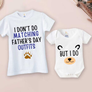 Father's Day Matching Outfit for Dad and Baby Funny Matching T-Shirt and Baby Romper Set Babywish