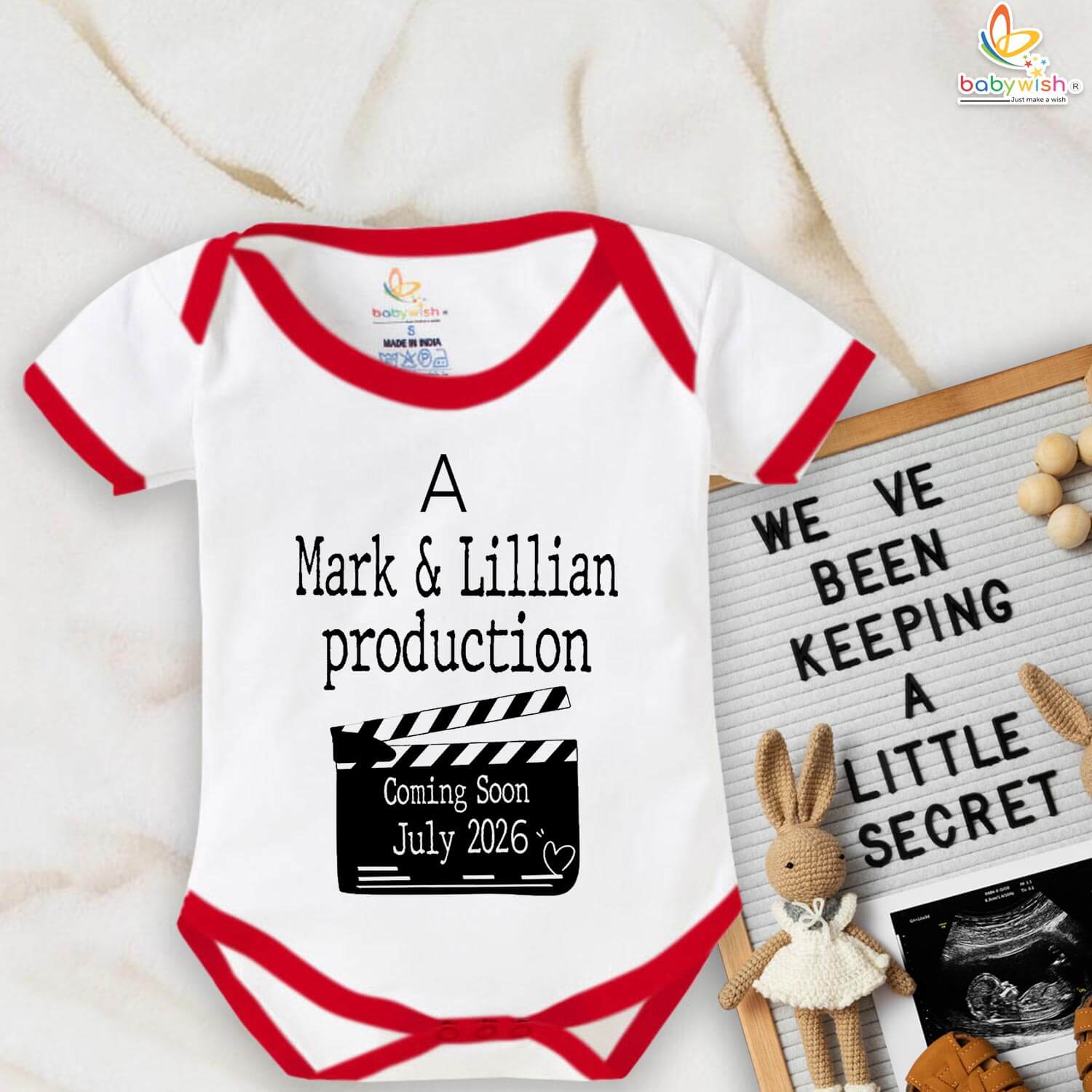 Custom Baby Reveal Outfit – Pregnancy Announcement Romper for Mom & Dad | Personalized Newborn Announcement Bodysuit – Babywish
