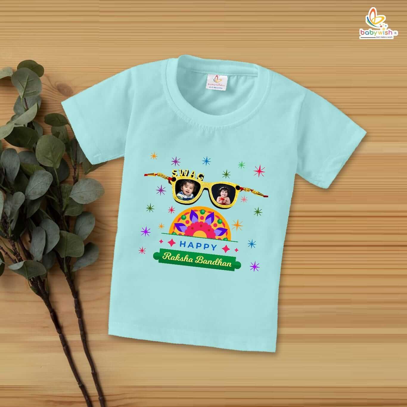 Cute Rakshabandhan T-Shirt for Kids, Brother Sister Matching Outfit, Stylish Half Sleeve Topwear, Perfect Rakhi Gift Tee for Boys and Girls Babywish