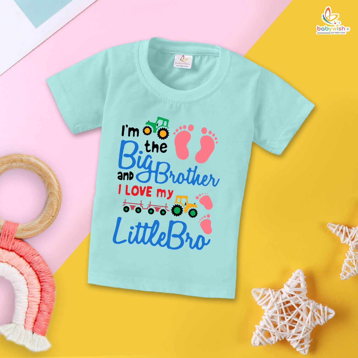 Cute Rakshabandhan T-Shirt for Kids, Brother Sister Matching Outfit, Fun Rakhi Festival Gift Tee, Half Sleeve Cotton Topwear for Boys & Girls – Babywish