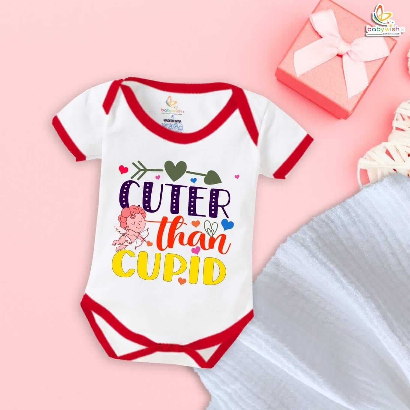 Cuter Than Cupid Baby Romper – My First Valentine’s Day Bodysuit for Newborn & Infant Girls or Boys | Adorable Valentine’s Day Baby Outfit – Babywish