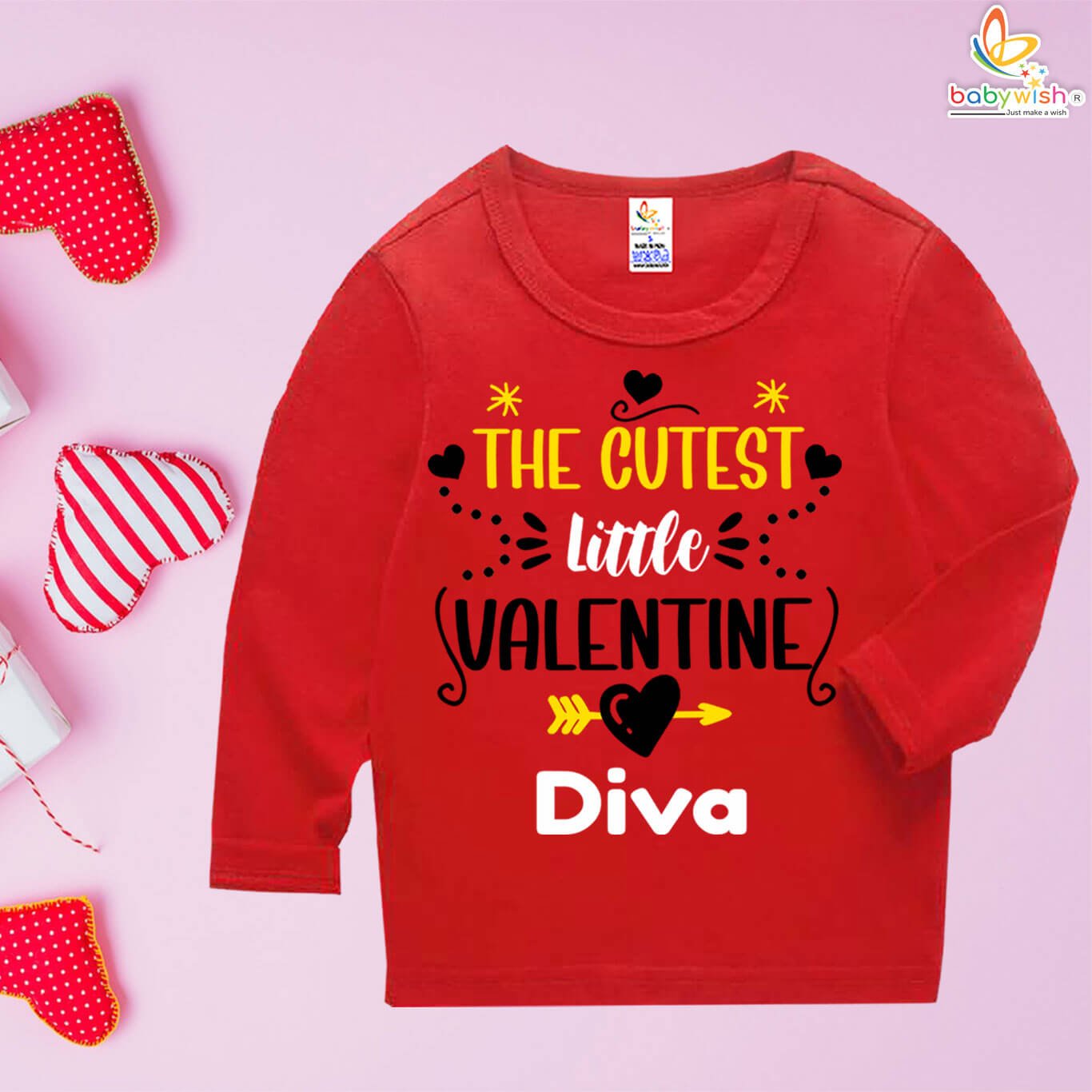 personalized valentine baby t-shirt with name