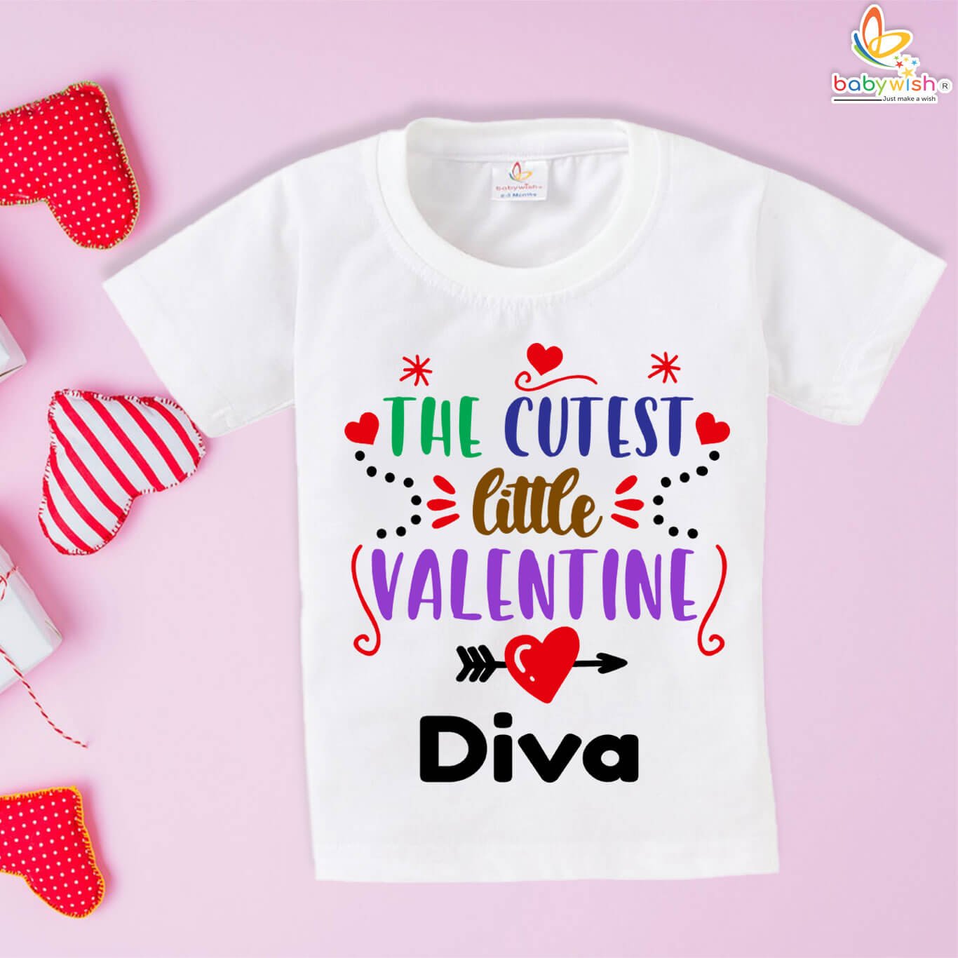 personalized valentine baby t-shirt with name
