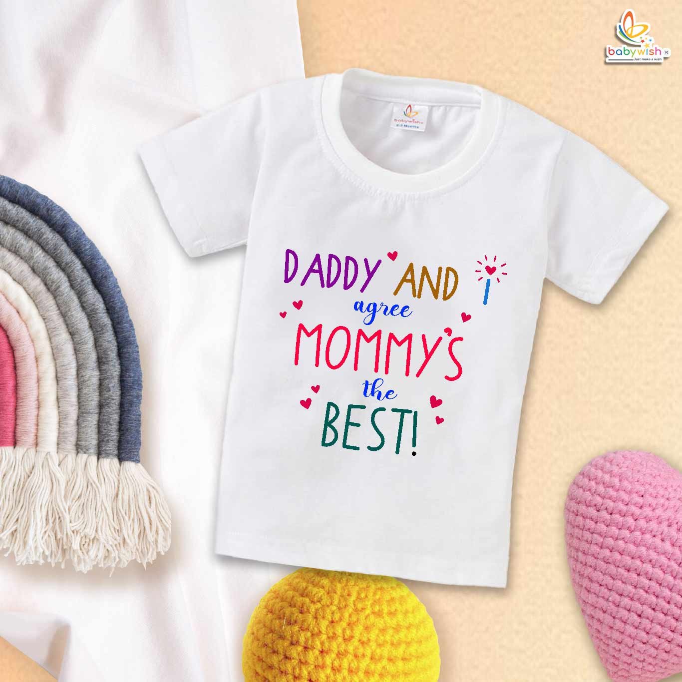 Daddy and I Agree Mom’s the Best – Cute Mother T-shirt for Babies | Stylish Baby Clothes for Moms | Babywish