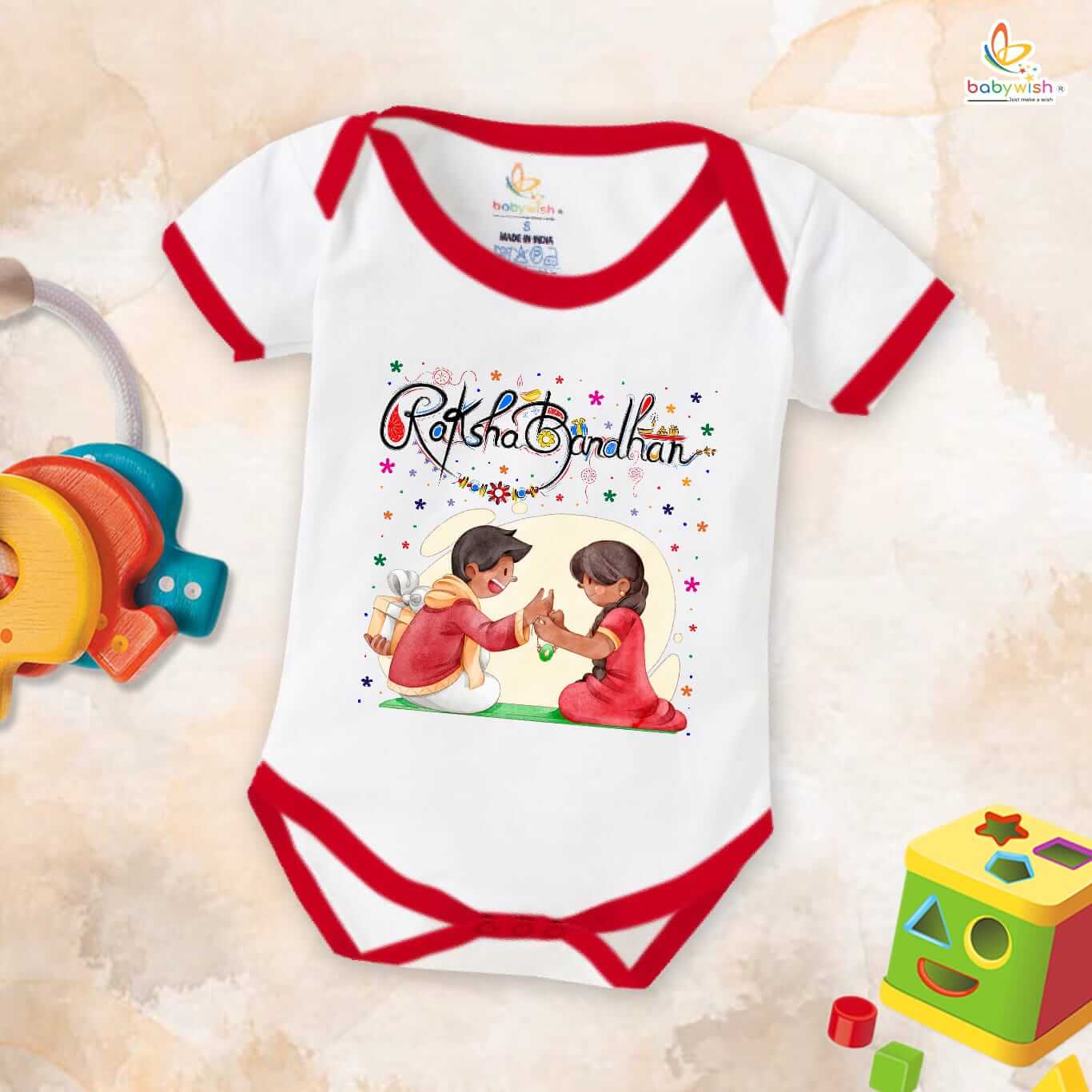 Babywish Rakshabandhan Romper Brother Sister Matching dress Rakshabandhan gift for Rakhi