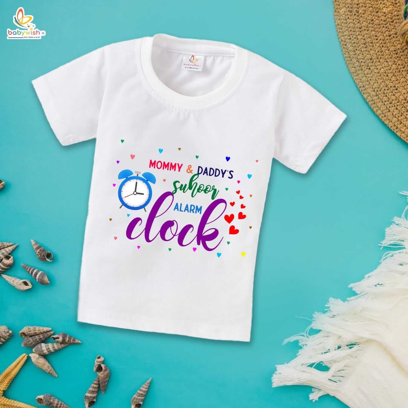 Eid T-shirt for Kids Unisex Ramadan Topwear Outfit | Printed Half Sleeve Unisex T-shirt for Boys & Girls | Festive Eid Clothing for Toddlers