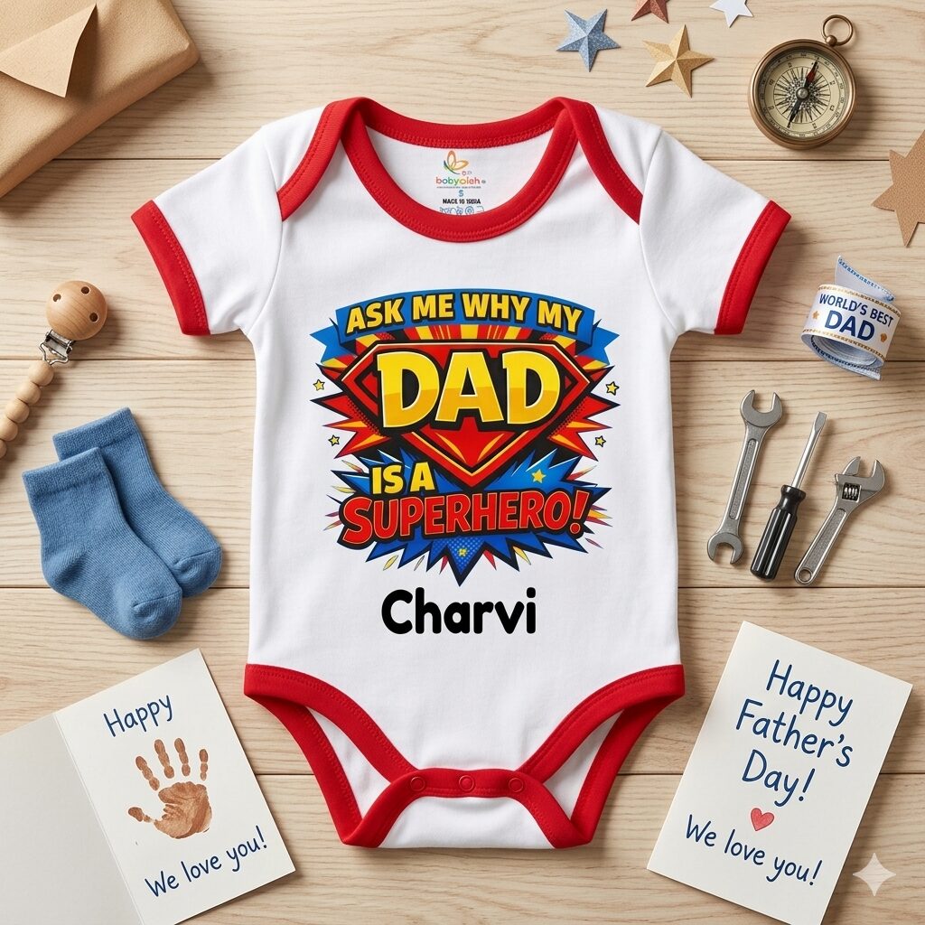 Soft Cotton Father’s Day Baby Romper