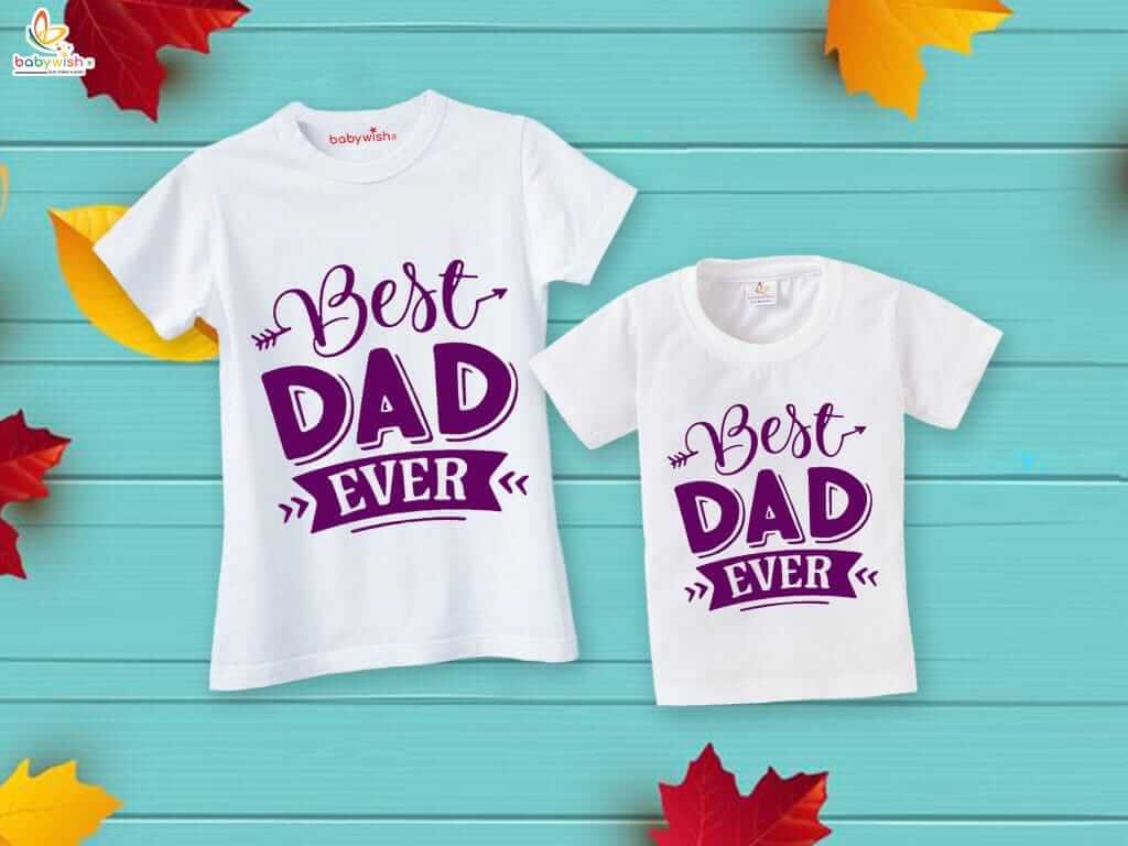 Fathers Day Special Combo White T-Shirts Sets for Father and Kid | Best Dad Ever Matching Outfit Pack of 2 – Celebrate Father’s Day with Babywish