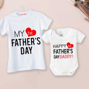Father’s Day Special Baby T-Shirt and Romper Combo Set My 1st Father’s Day Baby Outfit Babywish