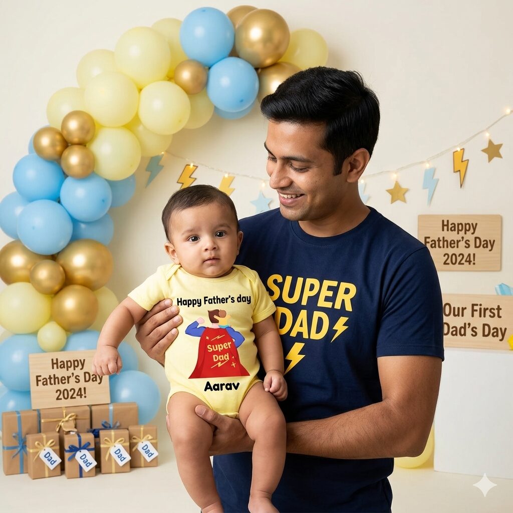 my first fathers day  baby romper