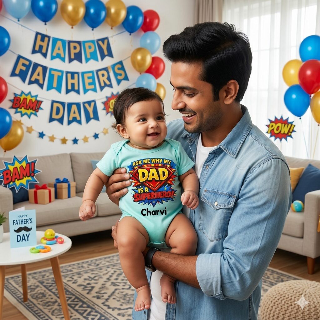 Soft Cotton Father’s Day Baby Romper