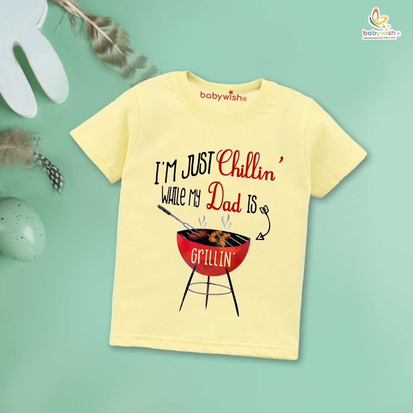 Fathers Day Unisex T-Shirt for Kids – Half Sleeve Topwear for Boys & Girls | Cute Outfit Gift Idea for Daddy from Son or Daughter | Babywish