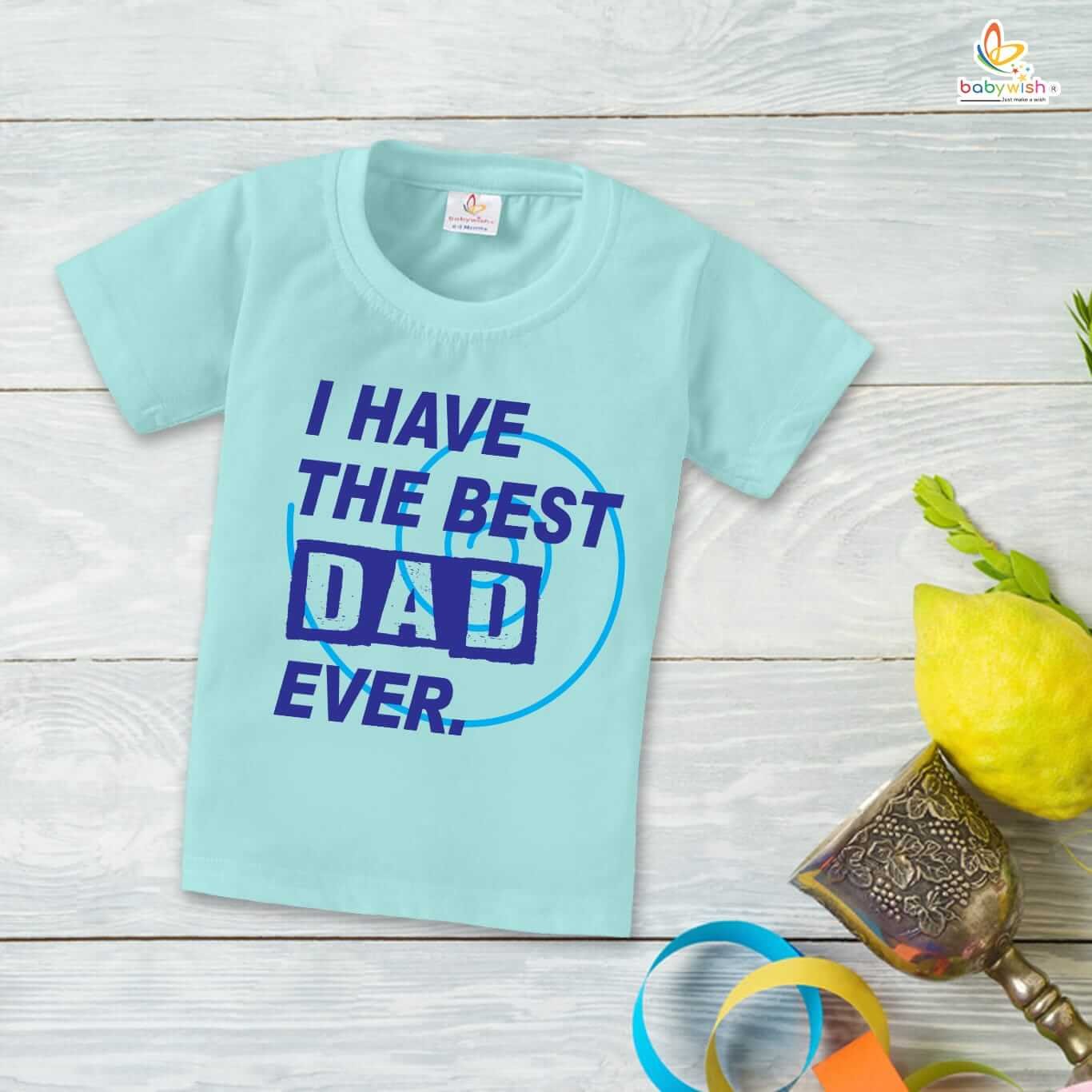 Fathers Day T-Shirt for Kids – Half Sleeve Unisex Topwear for Boys & Girls | Cute Dad and Me Matching Outfit for Father's Day | Babywish