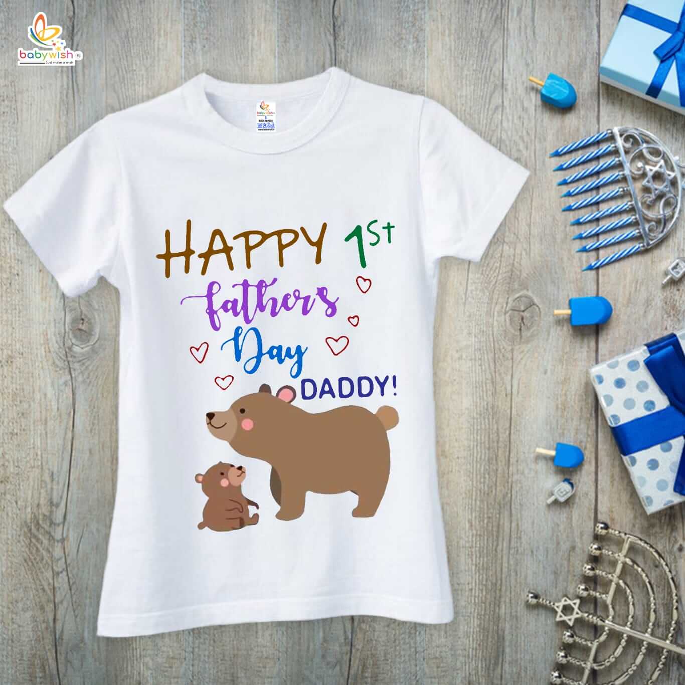 Happy 1st Father's Day Matching Outfit | Dad and Baby Matching T-Shirt & Romper Set - Image 2