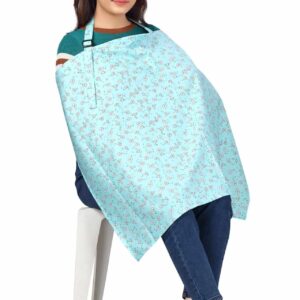 Nursing covers for Mother Breathable feeding cover for Breastfeeding 360° Coverage Protection Cover - Blue Rose Floral