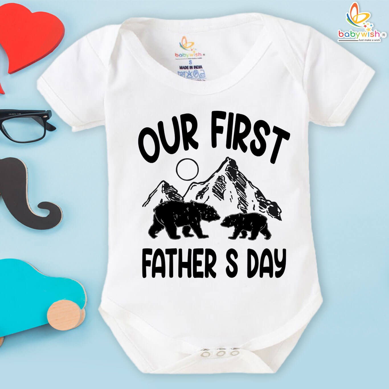 Our First Fathers Day Baby Romper | Fathers Day Gift for Dad | Babywish