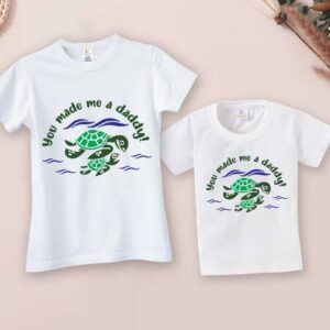 You Made Me A Daddy Matching Father Baby T-Shirt Combo White Color Baby Size Age 0-10 Years Men Size S,M,L,XL,XXL Cotton Family Outfit Fathers Day Gift Babywish