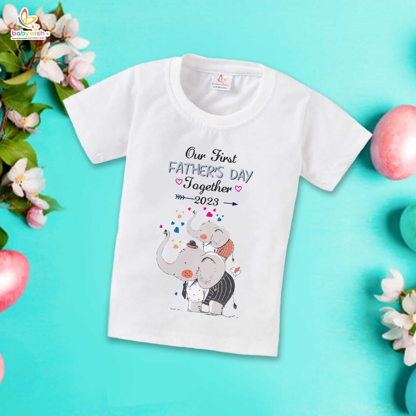 Father’s Day Matching Father and Baby T Shirt Combo | Our First Father’s Day Together Printed Dad & Baby Outfit Set | Family Matching Clothes for Baby 0-3 Years Men S-XXL Babywish - Image 3