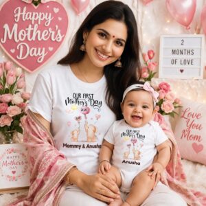 mom baby matching mothers day tshirt romper