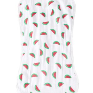 Organic Burp Cloth for Baby Boys and Girls, Triple Layer Soft Muslin, Multipurpose Baby Burp Cloth Gift, Watermelon Print Design, Ideal Newborn Essential, Set of 1