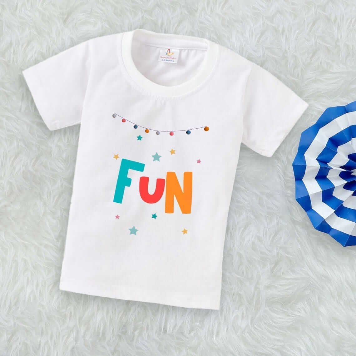 Printable Family T-shirt for Kids Clothes Unisex Newborn Topwear Outfit Cotton Tshirt Half Sleeve Round Neck Dress for Boy n Girl "Fun Star Print"