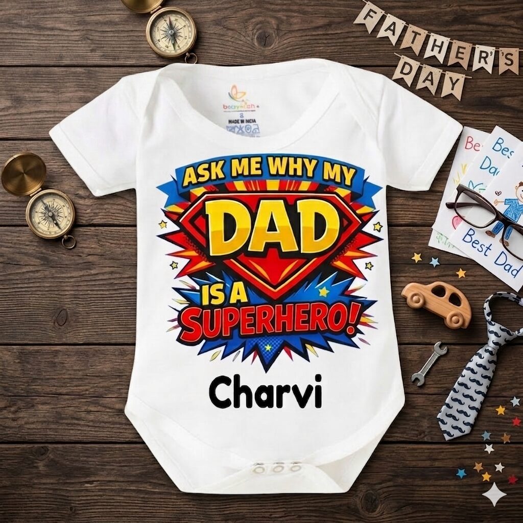 Soft Cotton Father’s Day Baby Romper
