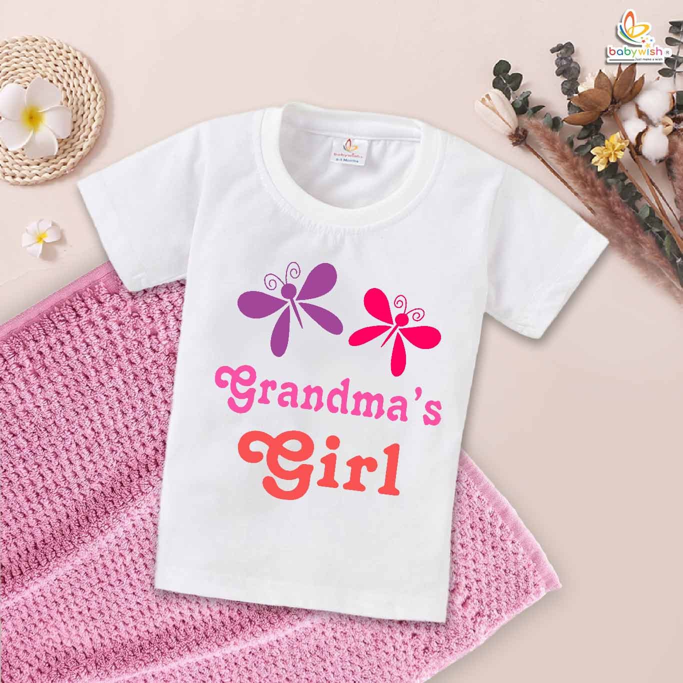 Grandma’s Girl – My Grandmother T-shirt for Babies & Toddlers | Cute Grandmother Gift Tee for Girls | Babywish