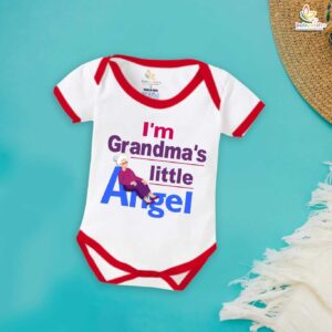 "I’m Grandma’s Little Angel" Printed Baby Onesie for Girls (0-3 Months & 3-6 Months, 6-9 Months & 9-12 Months)