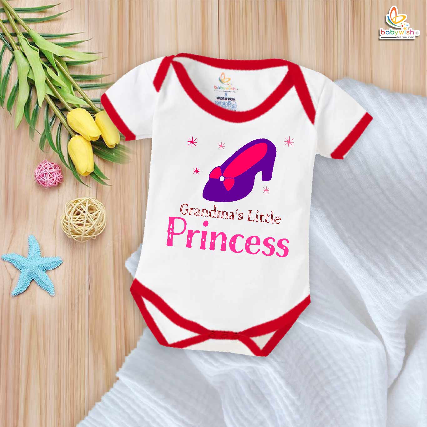 Grandma’s Little Princess Printed Baby Onesie for Girls