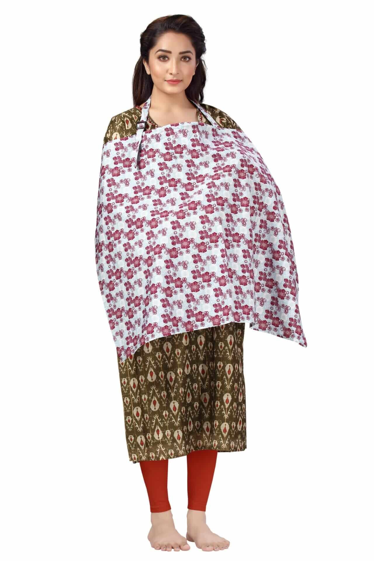 Nursing covers for Mother Breathable feeding cover for Breastfeeding 360° Coverage Protection Cover - Grey Iris Floral