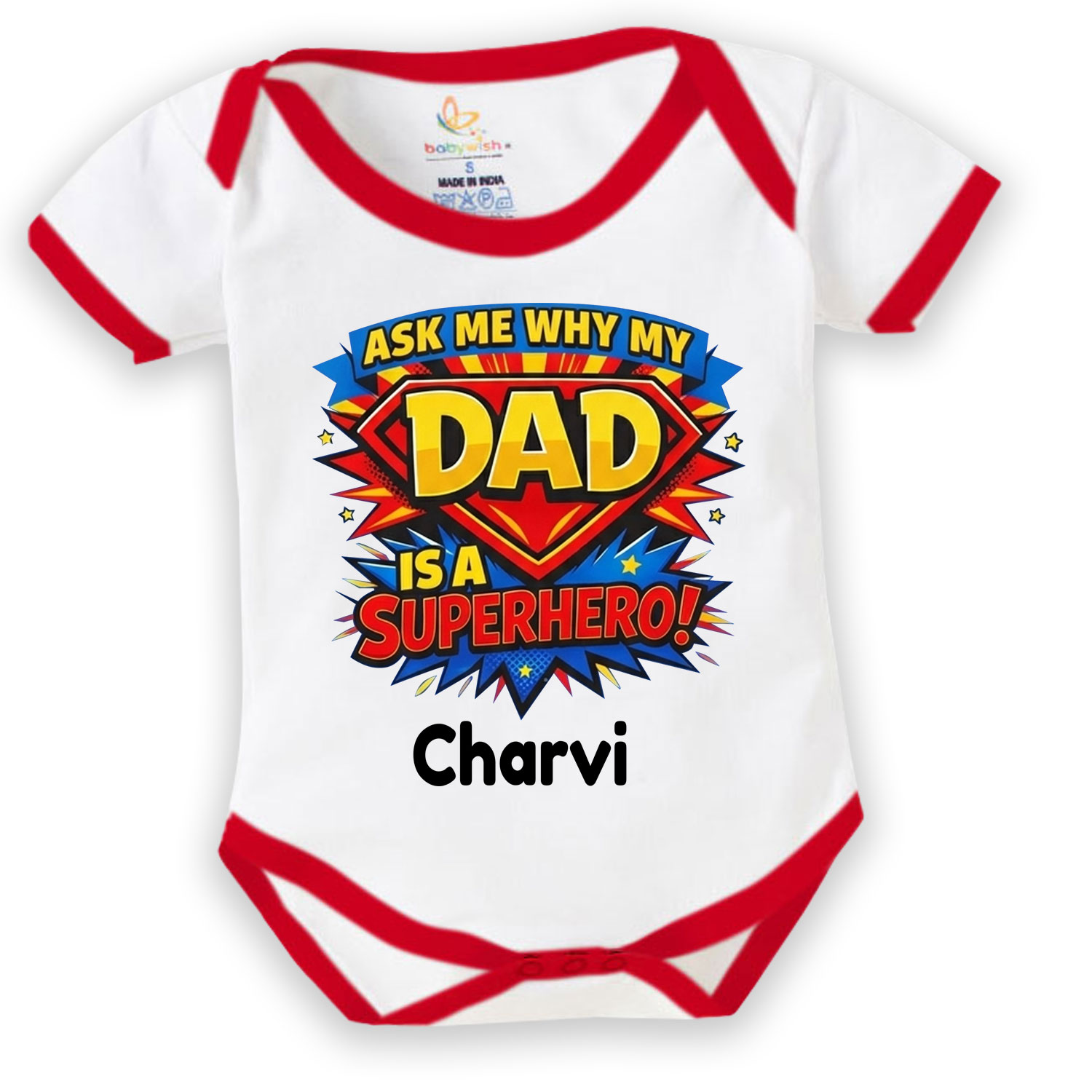 Soft Cotton Father’s Day Baby Romper