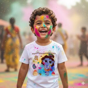 lord krishna holi t shirt for kids