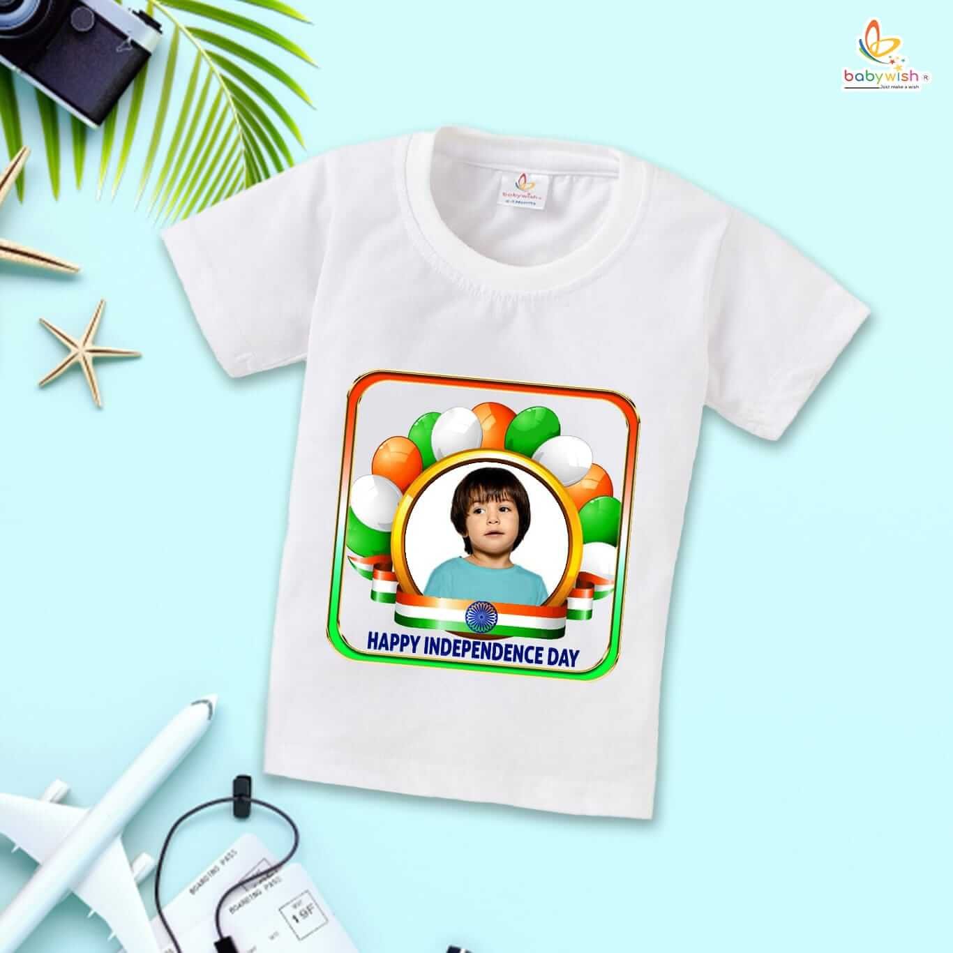 Independence Day T-Shirt for Boys and Girls – 15th August Half Sleeve Cotton Tee, Patriotic Celebration Party Topwear, Comfy Kids Outfit, Happy Independence Day – Babywish