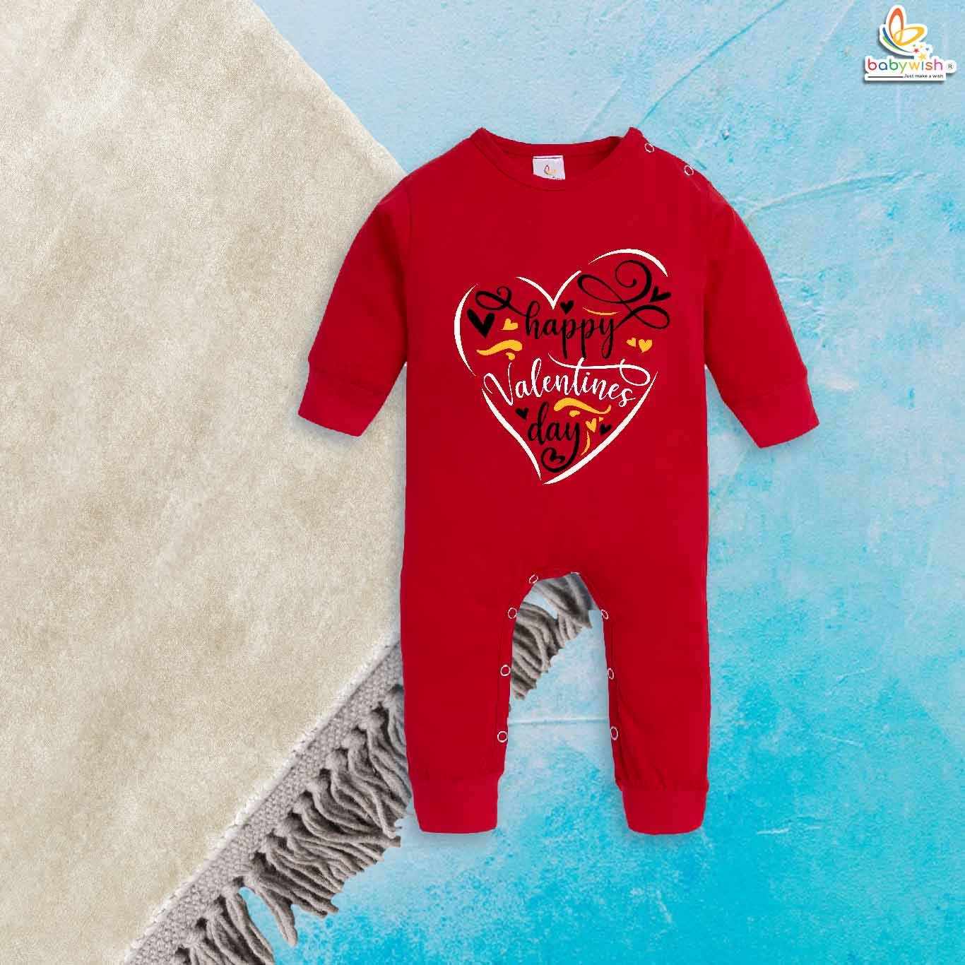 Happy Valentine’s Day Baby Romper – My First Valentine’s Day Full Body Bodysuit for Newborn & Infant | Cute Baby Girl & Boy Valentine Outfit | Soft & Cozy Baby Clothes – Babywish