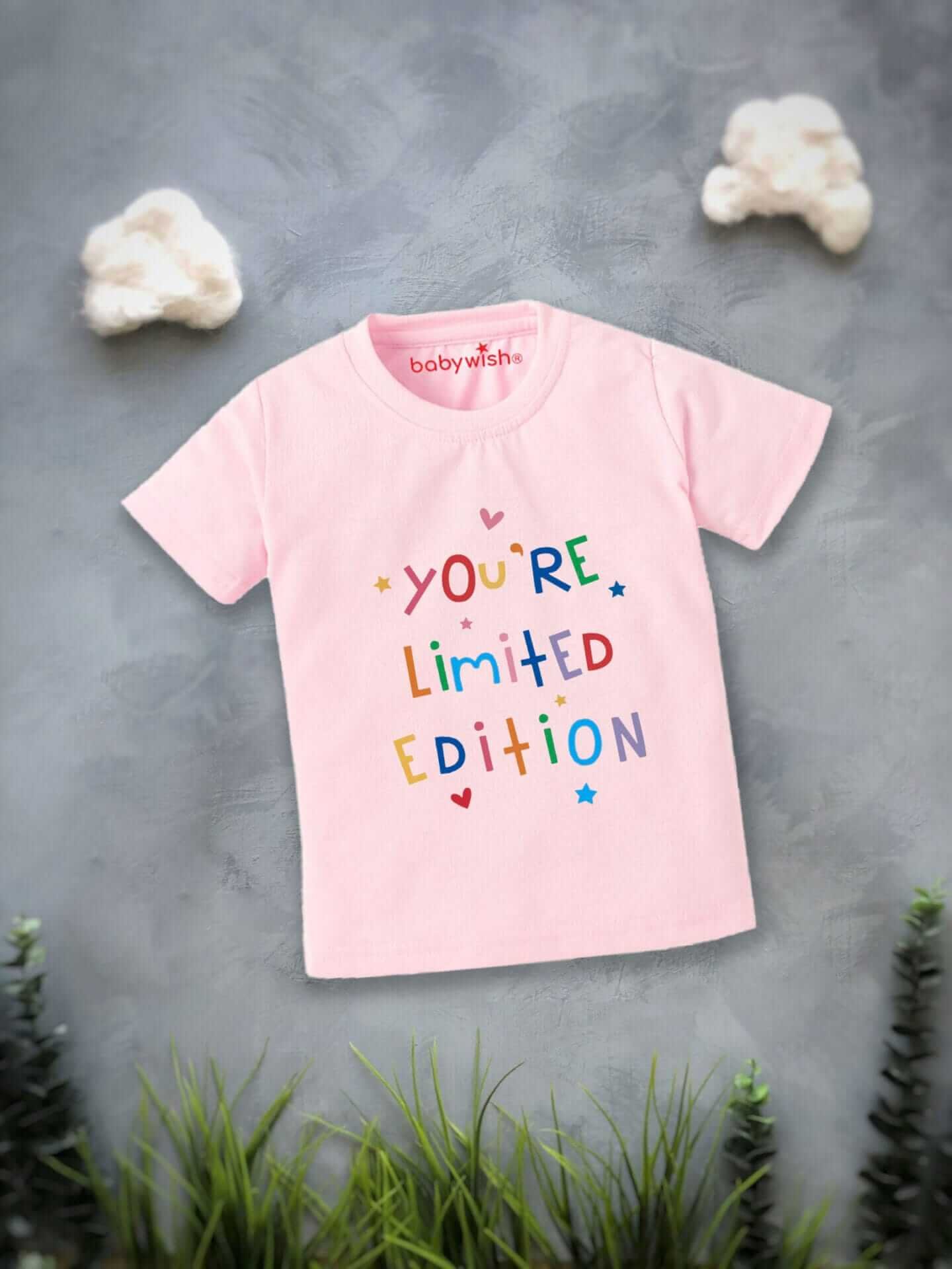 Printable Family T-shirt for Kids Clothes Unisex Newborn Topwear Outfit Cotton Tshirt Half Sleeve Round Neck Dress for Boy n Girl "Heart Editions Star Print"