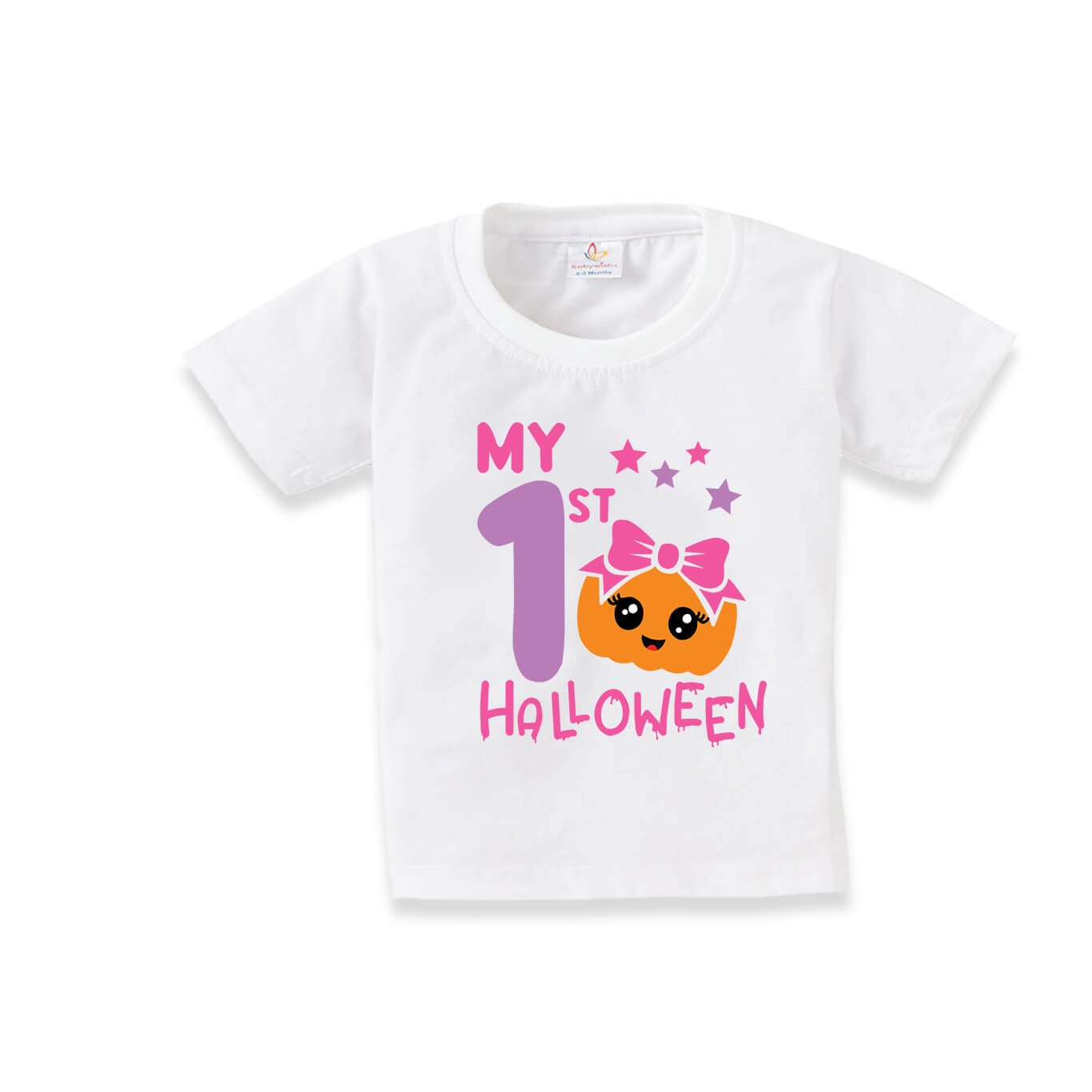 My First Halloween Baby T-Shirt – Cute Bow and Pumpkin Print Halloween Shirt for Newborn Infant Toddler Girls – Babywish