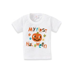 My First Halloween Baby T-Shirt – Floral and Cute Pumpkin Print Halloween Shirt for Newborn Infant Toddler Girls and Boys – Babywish
