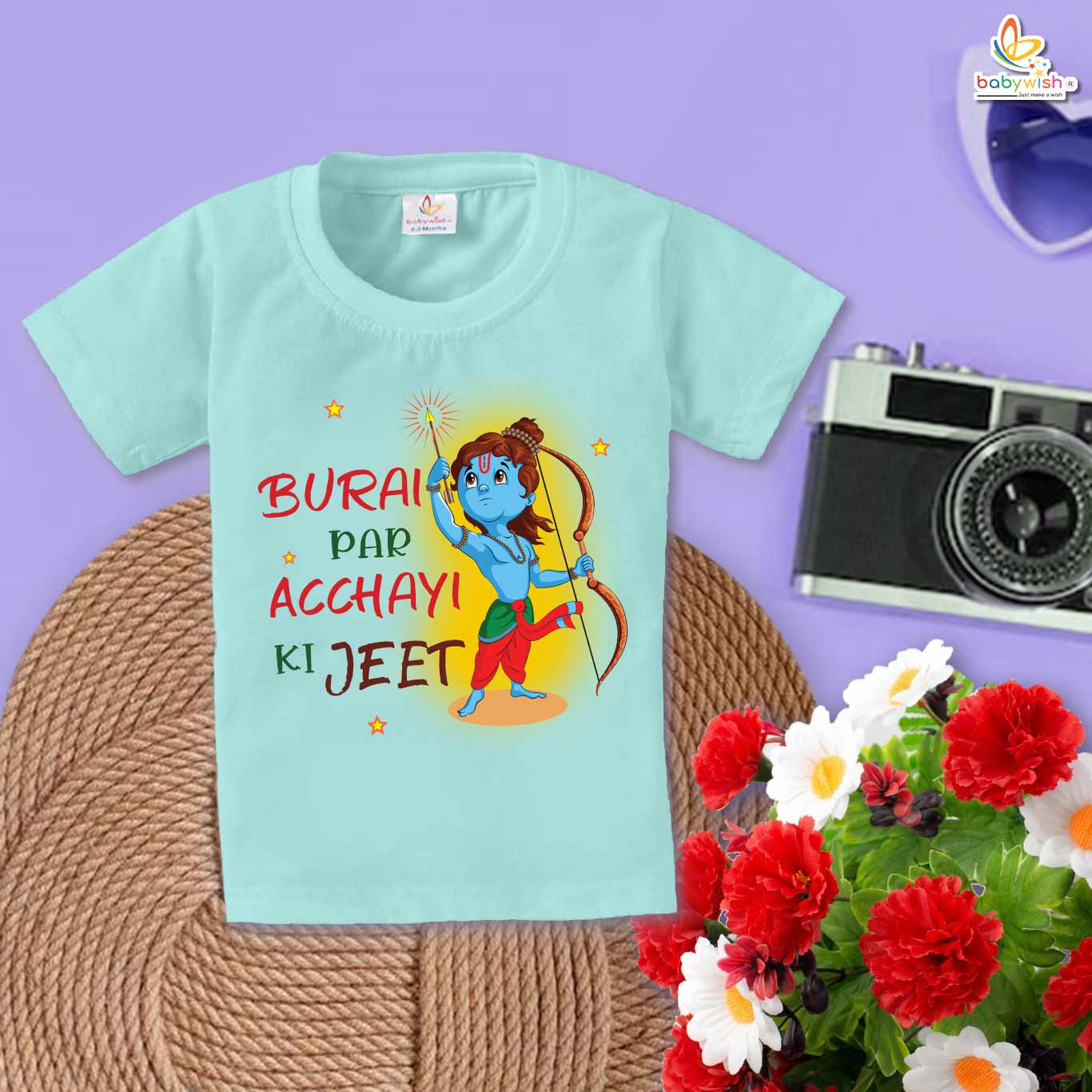 Babywish Kids Ram Navami Graphic Tee – Lord Ram Print – Festive Casual Wear - Image 3