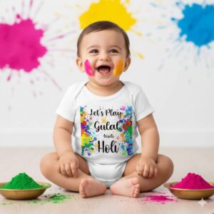 Holi romper unisex baby outfit