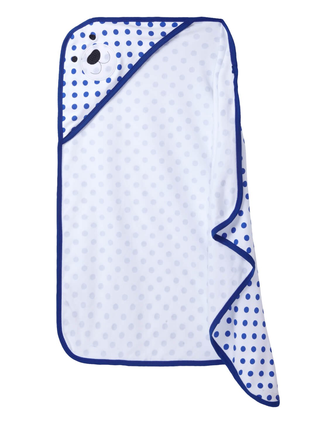 Hooded Baby Towel Blue Polka Dot