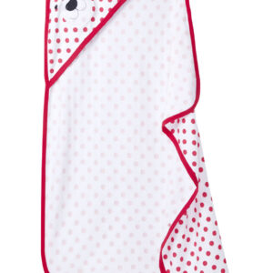 hooded baby towel, baby bath towel, red polka dot baby towel, bear hood towel, newborn towel, baby shower gift, soft cotton baby towel, infant hooded towel, cute baby towel, baby towel wrap