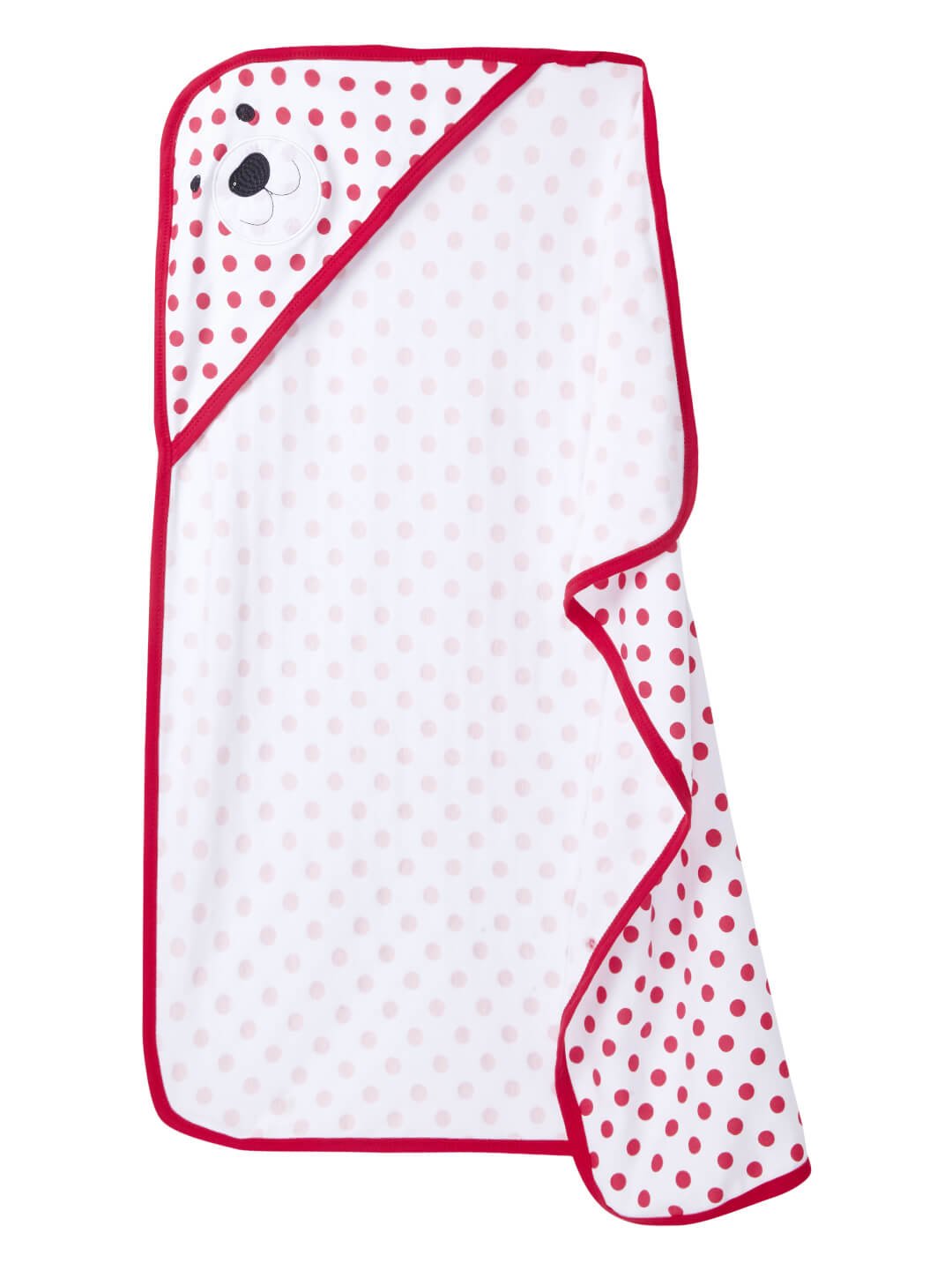 hooded baby towel, baby bath towel, red polka dot baby towel, bear hood towel, newborn towel, baby shower gift, soft cotton baby towel, infant hooded towel, cute baby towel, baby towel wrap