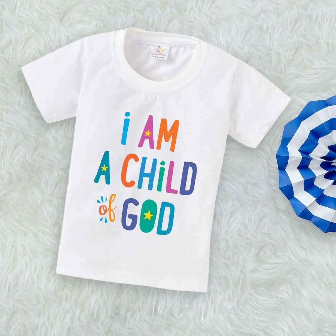 Printable Family T-shirt for Kids Clothes Unisex Newborn Topwear Outfit Cotton Tshirt Half Sleeve Round Neck Dress for Boy n Girl "I am Child of God"