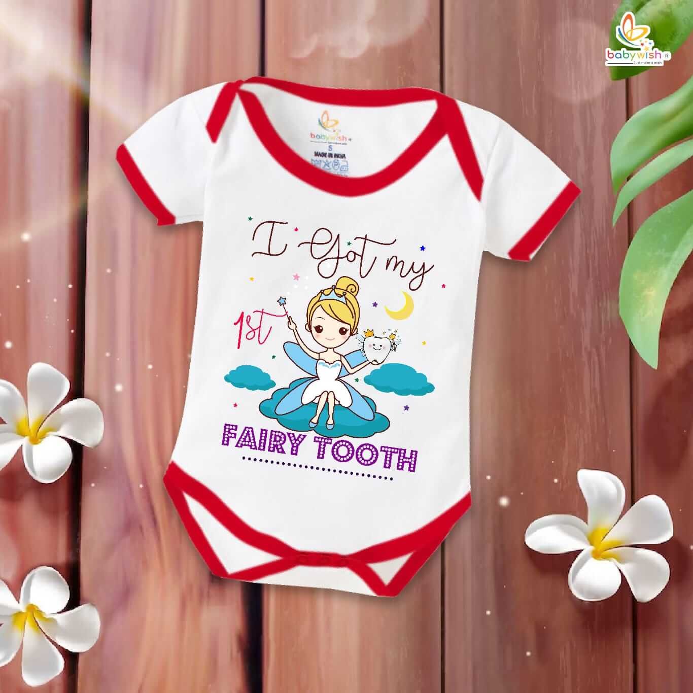 I Got My 1st Tooth Fairy Baby Romper – My First Tooth Bodysuit for Newborn & Infant | Cute First Tooth Milestone Outfit – Babywish