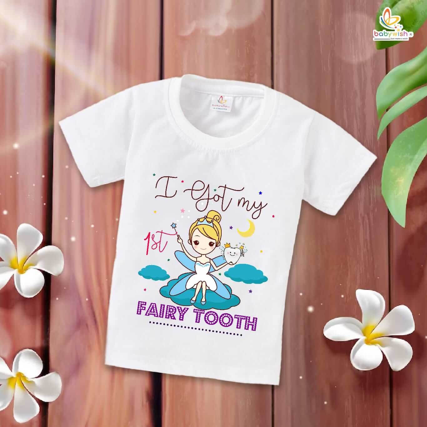 I Got My 1st Tooth Fairy Baby T-Shirt – My First Tooth Milestone T-Shirt for Newborn & Infant | Cute Tooth Fairy Outfit – Babywish